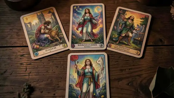 расклад простой крест — изображение расклада Таро в виде креста