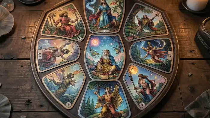 расклад щит — изображение расклада Таро в виде щита