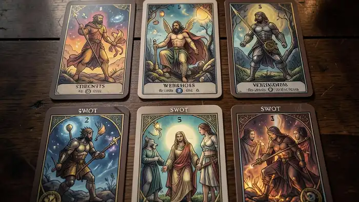 расклад SWOT анализ таро, изображение расклада Таро