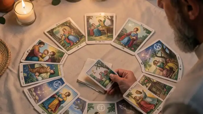 Расклад Таро 12 домов на отношения с пасынком, семейная сцена