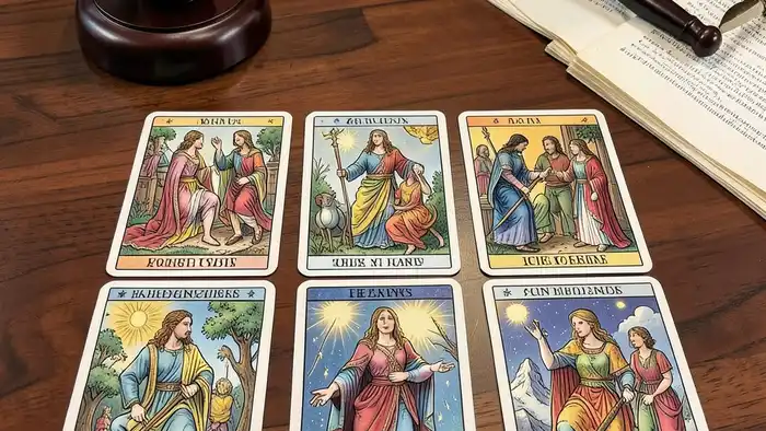 Расклад Таро «12 домов» на суд – изображение расклада в суде