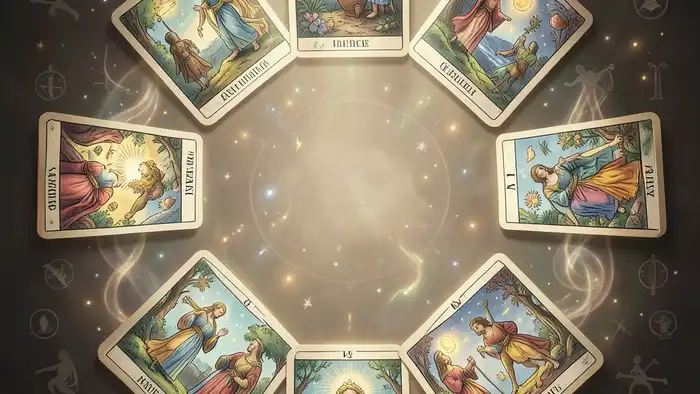 Расклад Таро 12 домов на удачный день, визуальное изображение