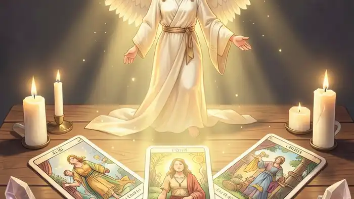 Расклад Таро «ангел-хранитель» на бонус – изображение ангела и карт