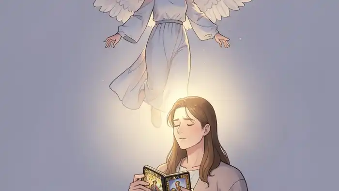 Расклад Таро «ангел-хранитель» на головные боли — изображение ангела‑хранителя над головой