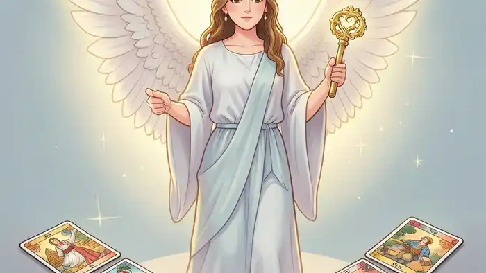 раклад Таро «ангел‑хранитель» на компенсацию – ангел‑хранитель с золотым ключом