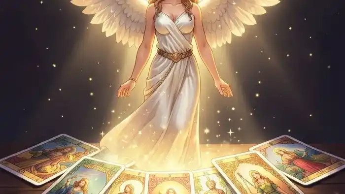 Расклад Таро «ангел‑хранитель» на предназначение – изображение ангела и карт