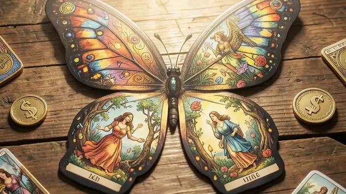 Расклад Таро «бабочка» на доход – визуальное изображение