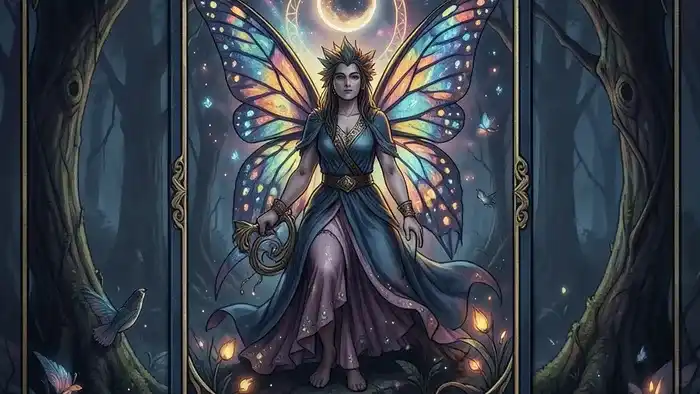 Расклад Таро Бабочка на измену — символическое изображение крыльев из карт и цветов