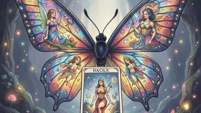 Расклад Таро «бабочка» – визуальная схема с пятью картами