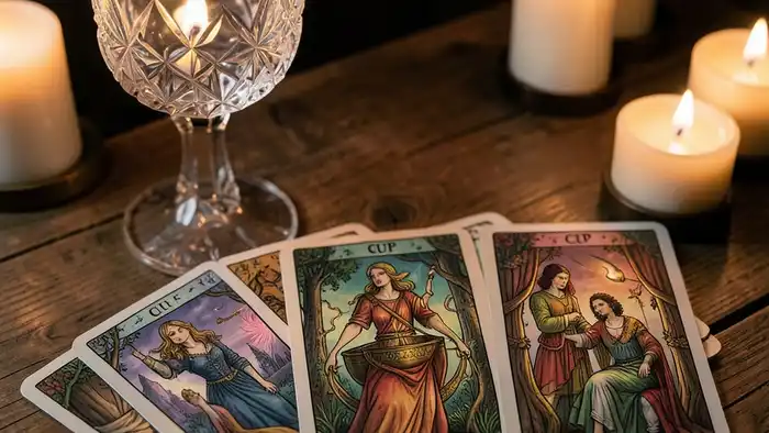 Расклад Таро «чаша» на абьюз – изображение карты Чаш и кристаллической чаши