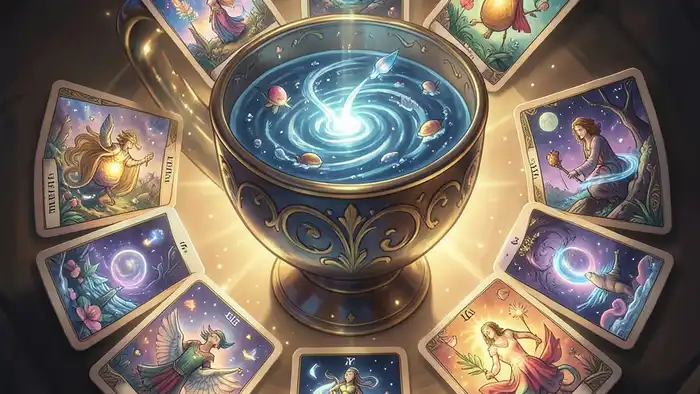 Расклад Таро чаша на новый этап жизни, визуализация