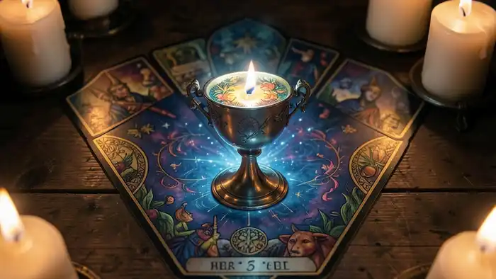 Расклад Таро «чаша» на репутацию – изображение чаши и карт