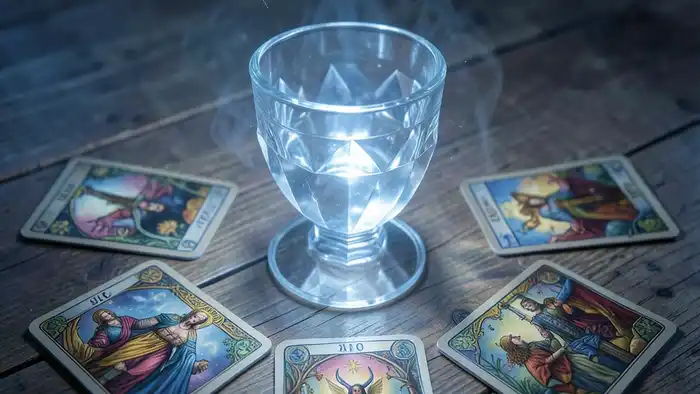 Расклад Таро «чаша» на удачу — изображение чашки и карт