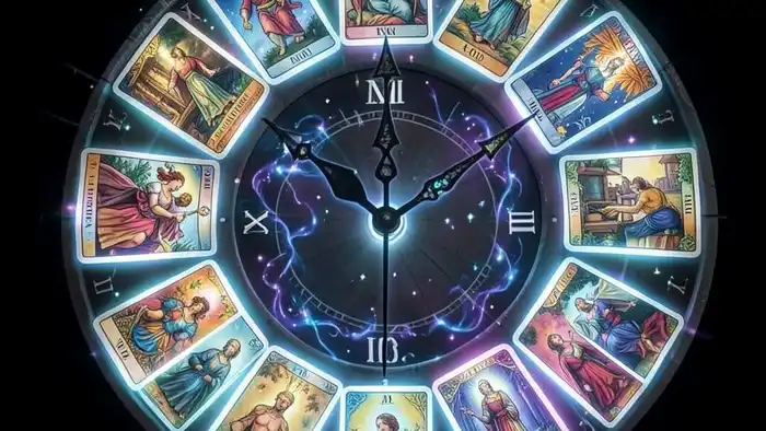 Расклад Таро «часы» на кармический долг – визуальная иллюстрация