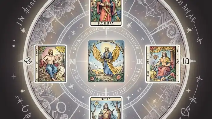 Расклад Таро «часы» на контракт — визуальная схема с картами на часах