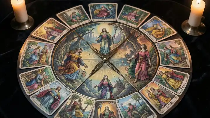 Расклад Таро «часы» на расставание – иллюстрация