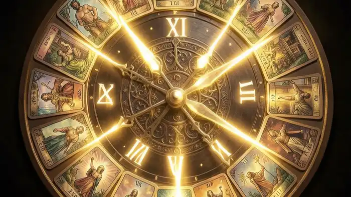 Раскла�� Таро «часы» н�� везение – изображение часов из карт Таро