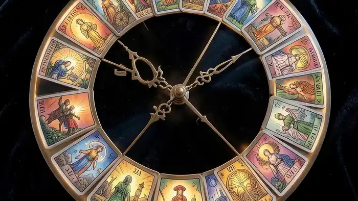 Расклад Таро часы на второе высшее — изображение часов из карт Таро