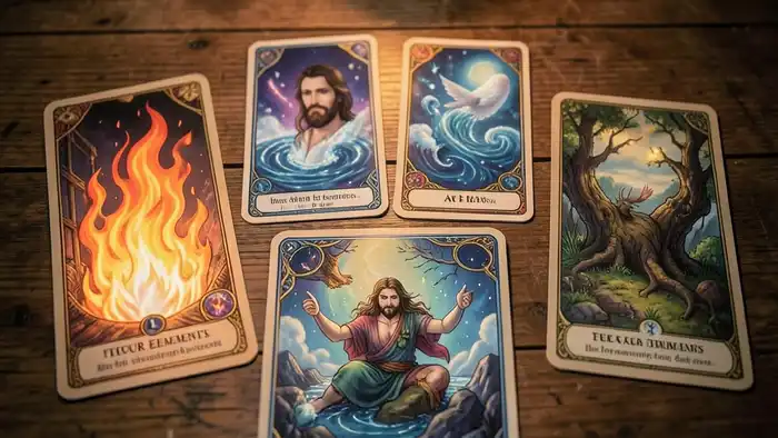 Расклад Таро «четыре стихии» – визуальное изображение карт Огоня, Воды, Воздуха и Земли