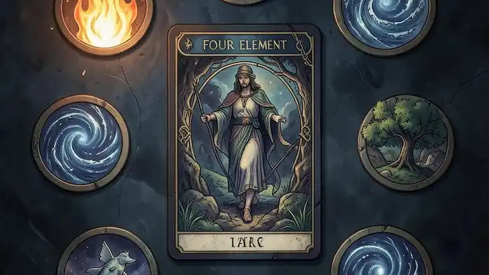 Расклад Таро «четыре стихии» на штраф – визуальная иллюстрация