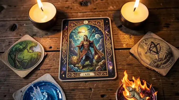 Расклад Таро «четыре стихии» на спонсора – визуальная схема с элементами