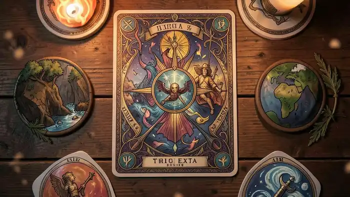 Расклад Таро «четыре стихии» на третьего лишнего — изображение расклада