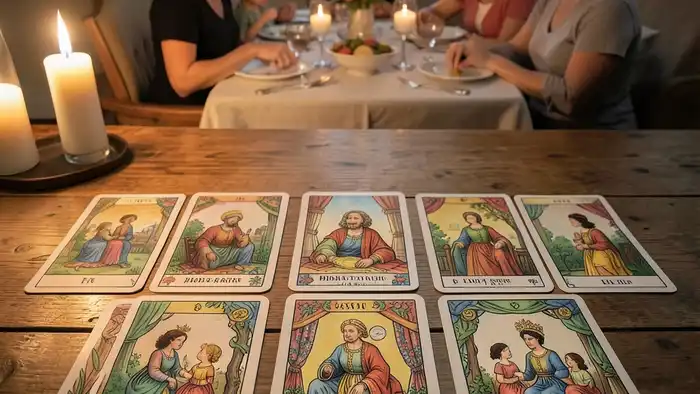 Расклад Таро «домино» на отношения с тещей – визуальная схема