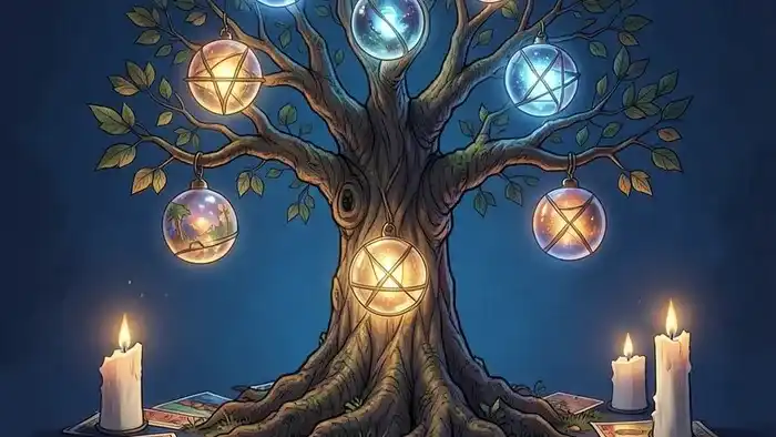 Расклад Таро «Древо Сефирот» – визуальная схема с Де́ревом Сефирот и картами Таро