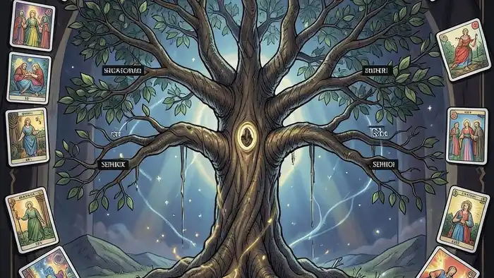 Расклад Таро Древо Сефирот на переговоры – визуальная схема