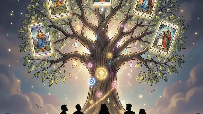 Расклад Таро Древо Сефирот на семейные тайны – визуальная схема