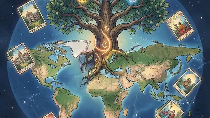 Расклад Таро Древо Сефирот на заграничный отпуск – иллюстрация