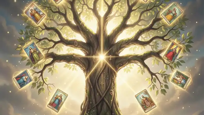 Расклад Таро Древо Сефирот – иллюстрация Древа Сефирот с карта��и Таро