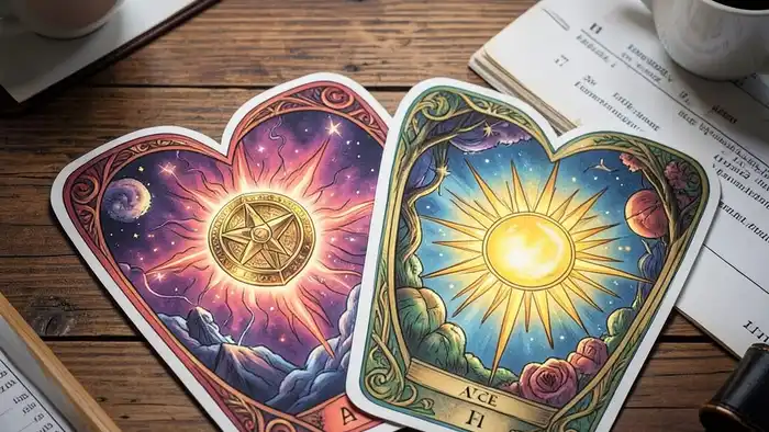 Расклад Таро «два сердца» на открытие бизнеса – визуальная иллюстрация
