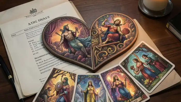 Расклад Таро «Два сердца» на резюме – визуальная иллюстрация