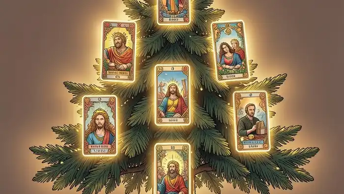 Расклад Таро «елочка» на богатство – визуальная схема с золотыми картами