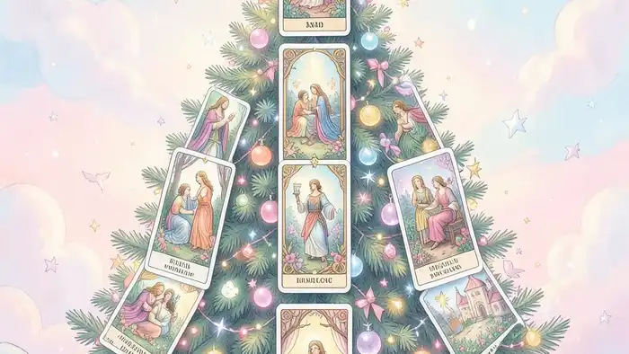 Расклад Таро «елочка» на отношения на расстоянии, визуальное изображение