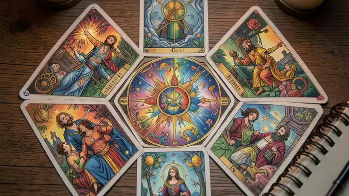 Расклад Таро гексаграмма на квалификацию – визуальная схема