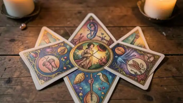 Расклад Таро гексаграмма на выздоровление, изображение звезды из шести карт