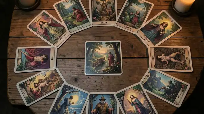 Расклад Таро годовой на 12 месяцев – изображение карты в круге, символизирующее токсичные отношения