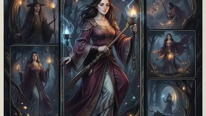 Расклад Таро Хоровод — схематичное изображение человека в центре круга из семи карт, символизирующих анализ окружения.