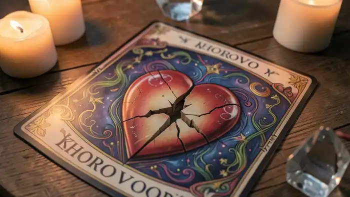 Расклад Таро «Хоровод» на разлучницу – изображение расклада с картами и свечами