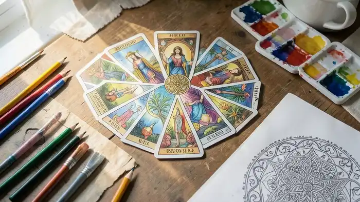 расклад таро и арт‑терапия — кельтский крест с художественными материалами