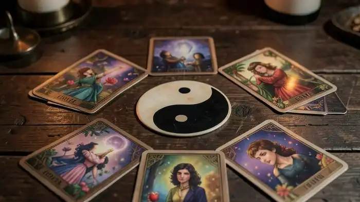 Расклад Таро «инь-ян» на ревность – изображение расклада