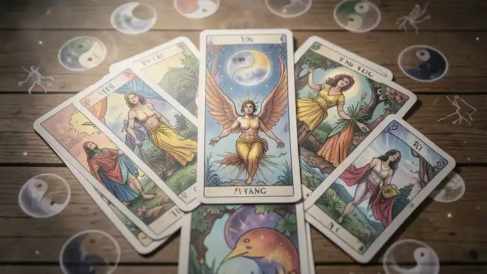 Расклад Таро «инь-ян» на смысл жизни – визуальная иллюстрация