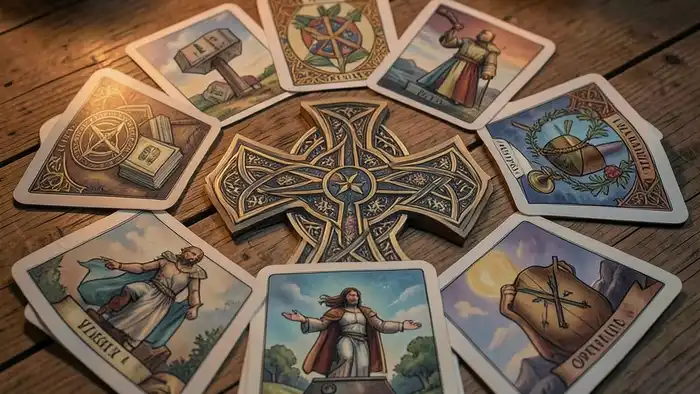 Расклад Таро кельтский крест на подработку – визуальная схема