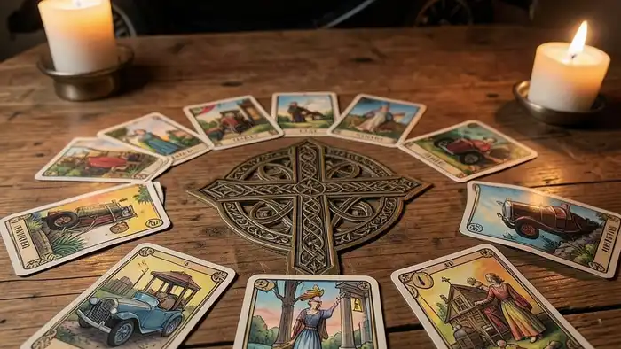 Расклад Таро «кельтский крест» на покупку машины, карта с изображением автомобиля