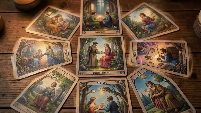 Расклад Таро кельтский крест на знакомство, романтическая атмосфера