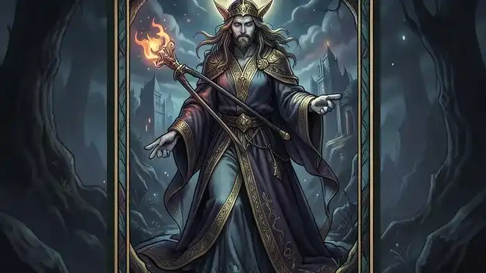 Расклад Таро «Ключ» на негативную энергию — карты, выложенные в форме ключа на тёмном фоне