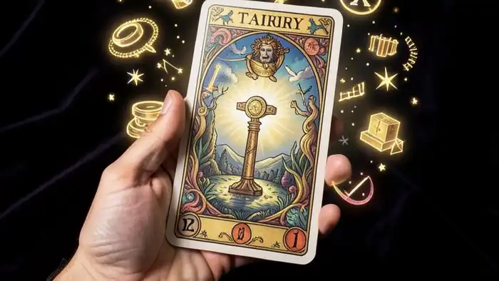 Расклад Таро «ключ» придут ли деньги — изображение карты Ключ с символикой финансов