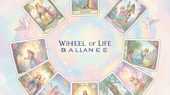 Расклад Таро «колесо баланса жизни» — визуальное изображение круга из девяти карт, символизирующих платоническую любовь